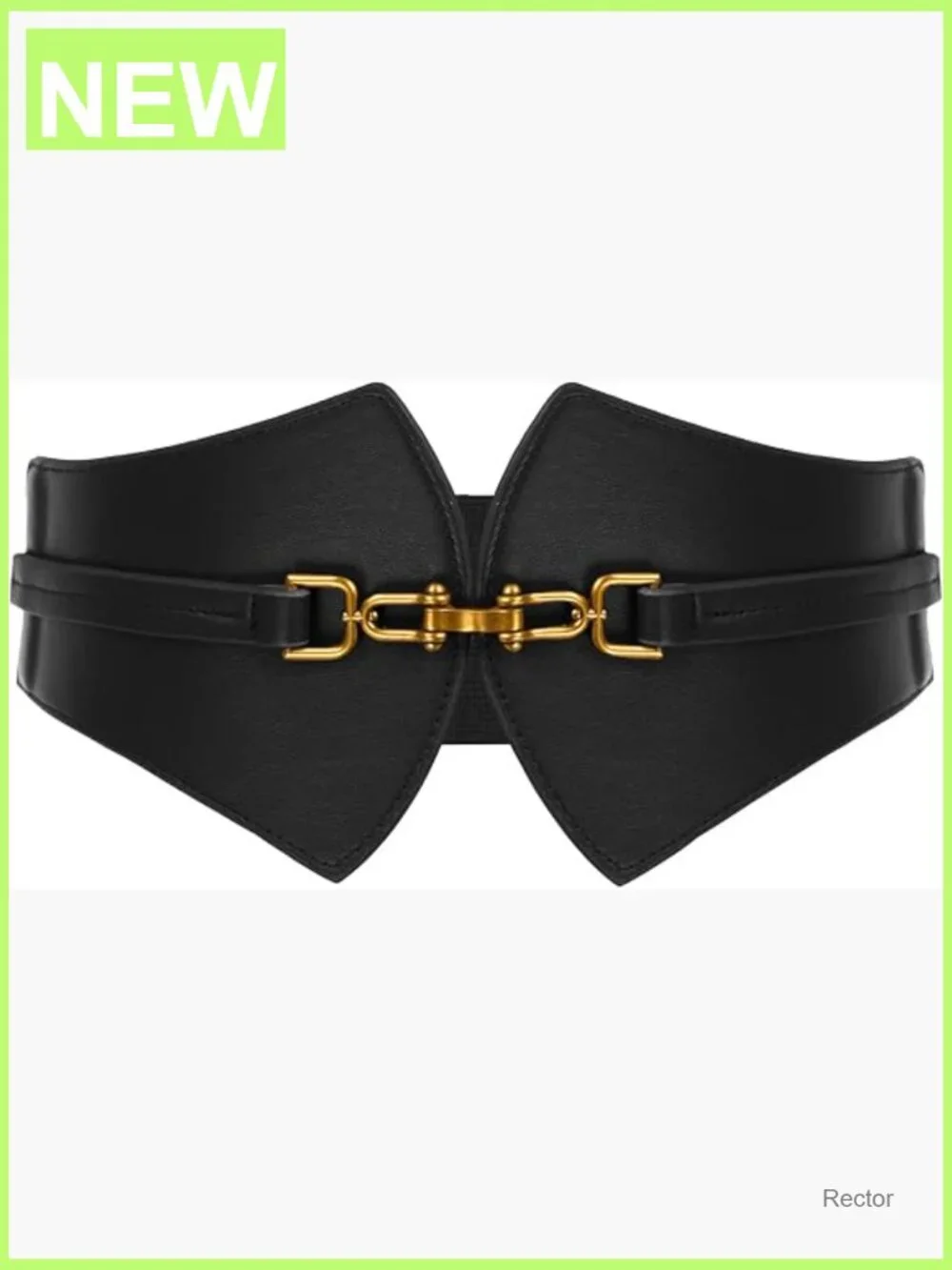 Vintage Stretch Cinch Belt Hook Eye Closure PU Leather Retro Waist Cincher